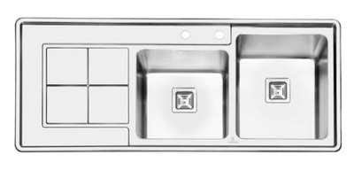 سینک ظرفشویی پرنیان مدل PS1213 استیل فانتزی توکار